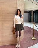 Geloa Brushed Pleats Culotte Skirt Pants