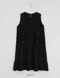 Habom Dot Nylon Layered Sleeveless One Piece