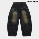 Lowkey Washing Quilting Balloon Denim Pants