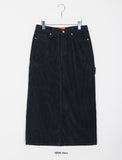 Taran corduroy carpenter long skirt