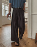 Summer Cooling Deep-Tuck Wide Slacks
