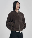 Corduroy Short Zip-Up Hoodie