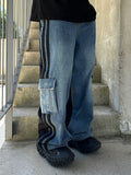 Reverse Cargo Denim Pants (denim&nylon)