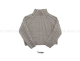 (WOOL) CABLE HIGH-NECK KNIT