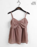 [MADE] Ferran chiffon shirring button sleeveless blouse