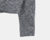 Moin wool V-neck loose button long sleeve knit