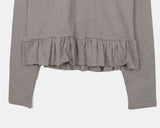 Nais Frill Layered Round Long Sleeve T-Shirt