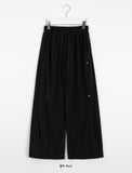 Yutini banding snap button fleece wide pants