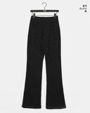 [MADE] Coro Velvet Flower Flower Layered Bootcut Knit Pants