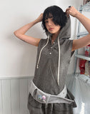 BREEZY CHECK HOOD DRESS