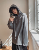 Resin diagonal zipper hoodie