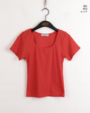 [MADE] Dear Basic Ribbed Square Neck Short Sleeve T-shirt