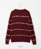 Verot Stripe Wool Cable Knit