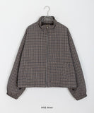 [BAONHAUS] Lincho check zip-up jumper