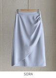 Natale Pin Tuck Shirring Wrap Skirt