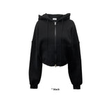 ROLLI CROP BRUSHED HOOD ZIP-UP