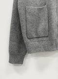 Cashmere Knit Zip-Up Cardigan