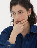 Champagne Full Moon Silver Wide Ring