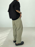 Layered Gosi nylon wide pants