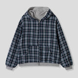 Chilling Check Reversible Hooded Zip-Up