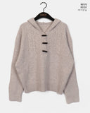 Corwin Wood Toggle Duffle Button Cable Hood Knit