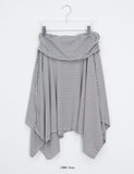 Woots Stripe Folding Layered Midi Skirt