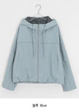 Behi Check Color Matching Hood Windbreaker