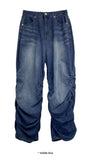 SIDE SHIRRING WIDE DENIM