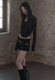 [mnem] Diamond Neck Corset Hoodie