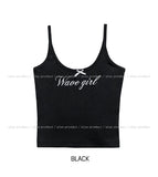 Kitsch Ribbon Lettering Crop Sleeveless