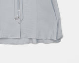 Mirun Belt High-Neck Overfit Long-Sleeve Shirt