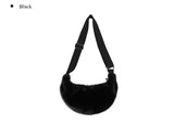 Fogle Half Moon Fur Cross Shoulder Bag