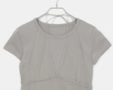 Catin Dot See-through Halter Neck Layered Short Sleeve T-Shirt
