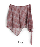 Ellie Layered Check Wrap Skirt