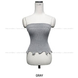pralen damaged ribbed knit top