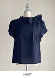 Lovell Ribbon Tie Shirring Blouse