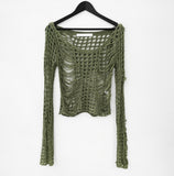 Pambi Boat Neck Mesh Knitwear