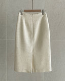 Newriel Wool Tweed H-Line Midi Skirt