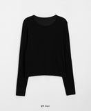 [BAONHAUS] [BASIC-ON] Zenas Basic Ribbed Round Long Sleeve Tee