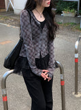 Ningyi Check Slim Fit Cardigan