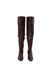 wrinkle knee high long boots