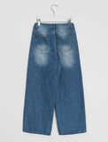 Selgu Washing Denim Wide Pants
