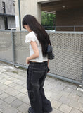 Muscle Cargo Denim Wide Pants