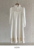 Ales color matching chiffon jacquard flared one piece