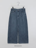 Delg Summer Slit Denim Long Skirt