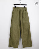 Kanji Work pocket Corduroy Banding Long Wide Pants