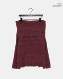 Smin wool mohair fold off-shoulder knit