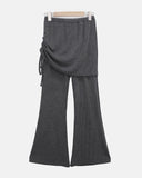 Laden Shirring Bootcut Skirt Pants