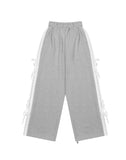 [mnem] race ribbon sweat pants