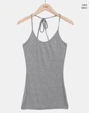 Bezel Halterneck Strap Sleeveless